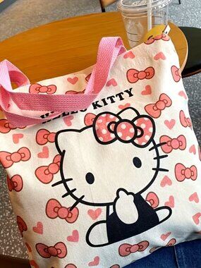 Pink Hello Kitty Princess Cartoon Tote Bag - NEW - 13.3 in L x 12.60 in W